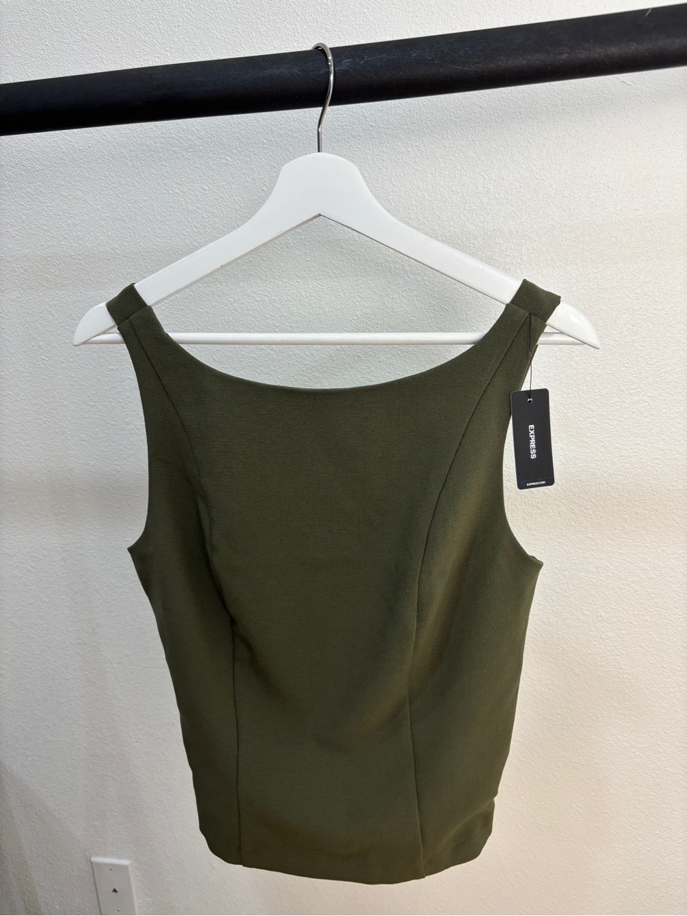 Express Olive Knit Scoop Neck Tank